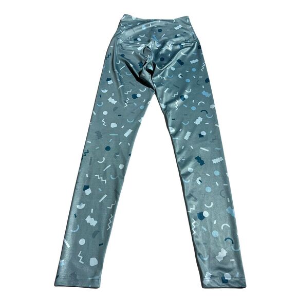Beyond Yoga Poketo High Waisted Leggings Light Blue Lux Geometric Print Size XS - Picture 10 of 11